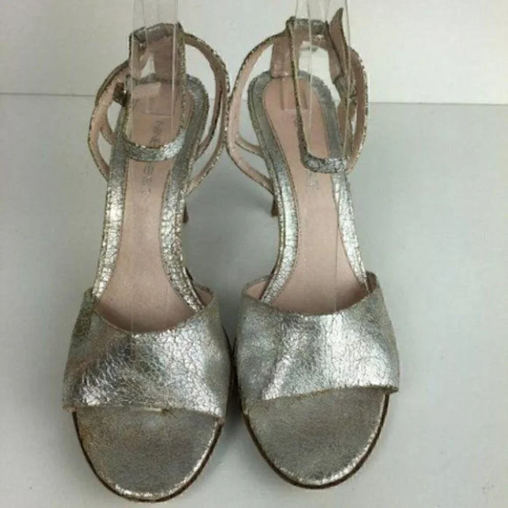Nine West Heels Size 8 Nwmagnar Crackled Leather